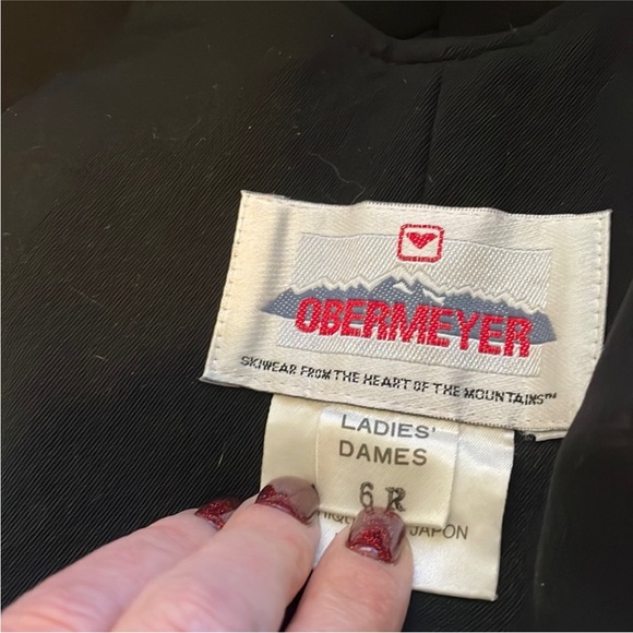 Obermeyer Vintage Black Overall One Piece Bib Stirrup Snow Suit Wool blend 6R - Picture 7 of 7